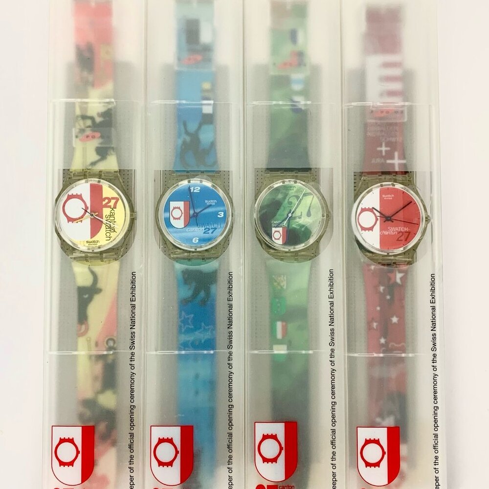 Limited Edition Designer Swatch Collection of 4 "27 Canton" Watches GZ172 GZ173